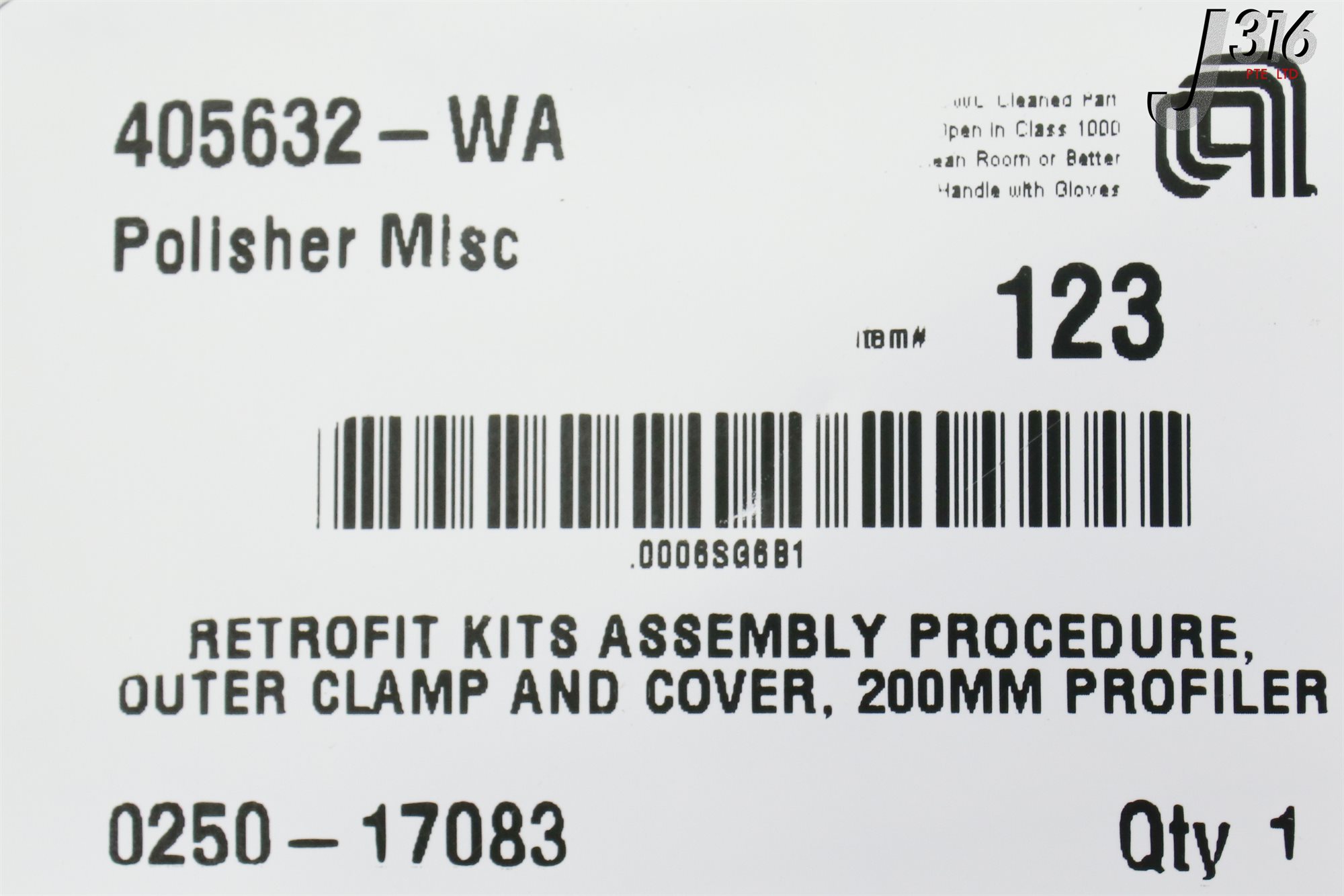 その他 wa 17664 APPLIED MATERIALS RETROFIT KIT OUTER CLAMP 200MM PROFILERNEW
